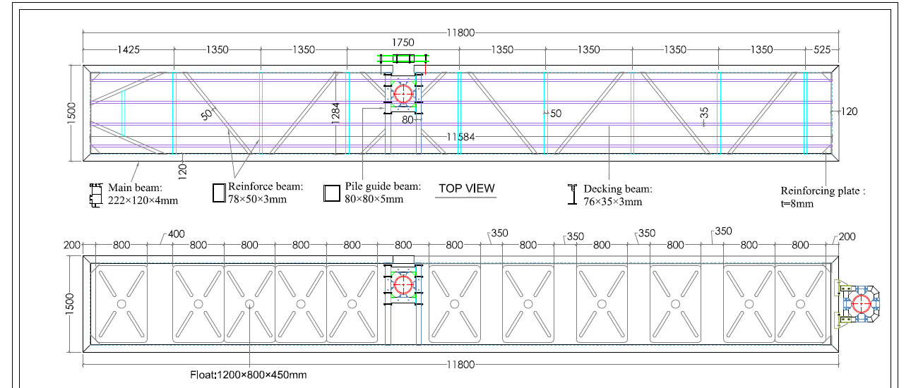 Plano de estructura flotante